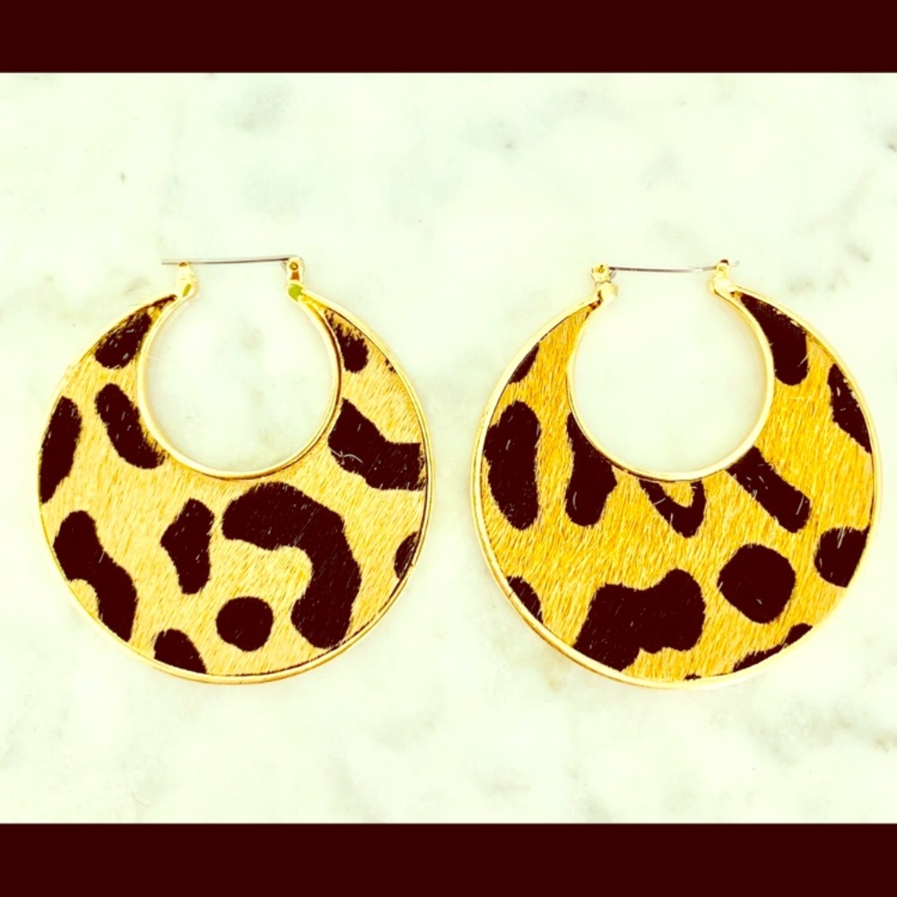 Leopard print earrings